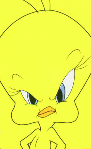 All yellow mad Tweety