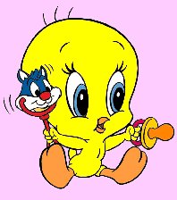 Baby Tweety with Sylvester rattle