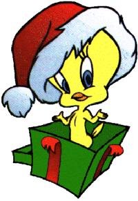 Christmas-X-mas Tweety in a green giftbox