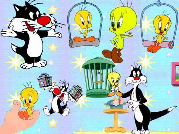 Collage of Sylvester's and Tweety's