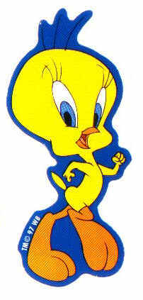 Confident Tweety with blue border
