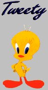 Confident Tweety with gray background