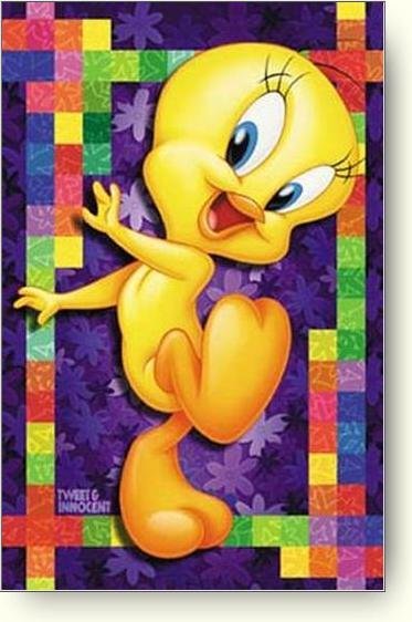 Happy Tweety with colorfull background