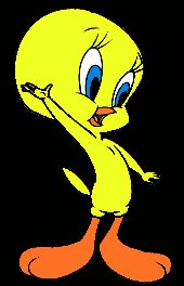 Large Tweety on black background