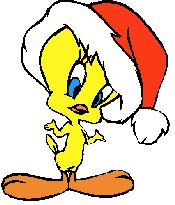 Large Tweety with christmas-X-mas hat on