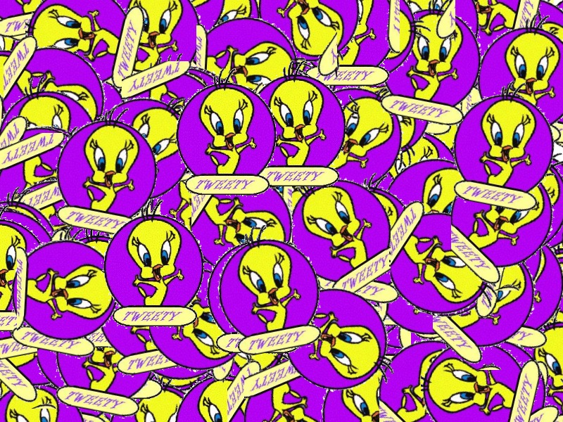 Loads of Tweety with purple background