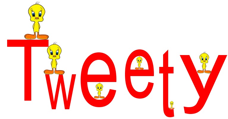 Red Tweety letters