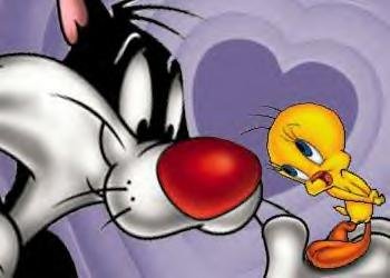 Shy Tweety with Sylvester