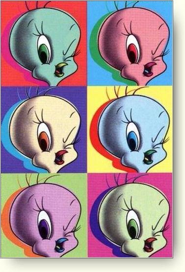 Six Tweety's in different colors