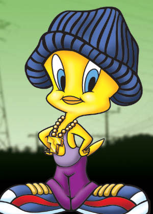 Streetwise Tweety with blue hat