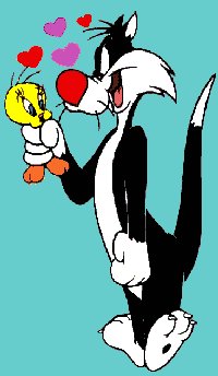 Sylvester in love with Tweety