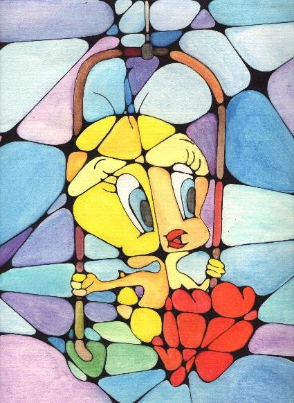 Tweety at glass