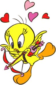 Tweety cupid with hearts