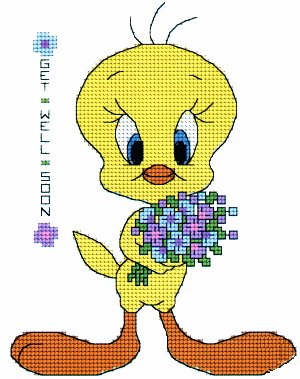 Tweety embroidery flowers