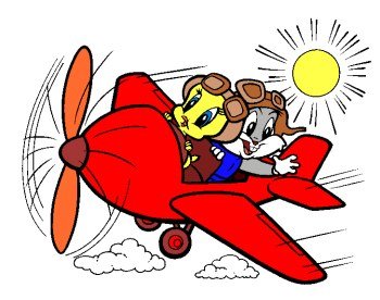 Tweety in a red plane