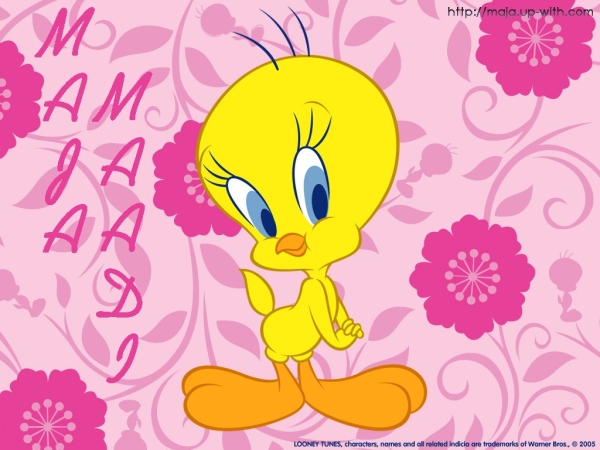 Tweety on a pink background