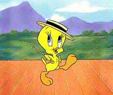 Tweety on stage with hat