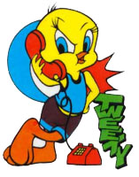 Tweety on the phone