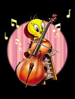 Tweety playing violin