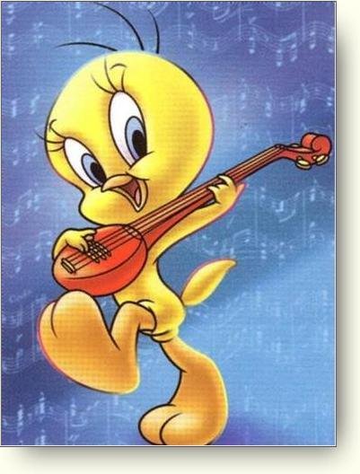 Tweety plays guitar