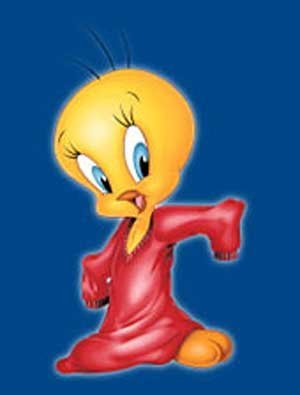 Tweety with a large red t-shirt