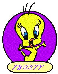 Tweety with purple circle background