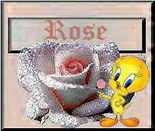 Tweety with silver rose