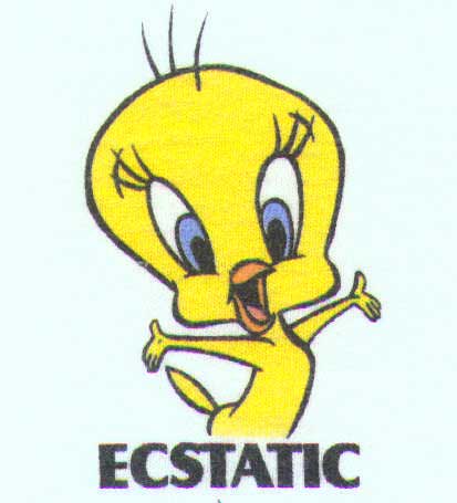 Tweety with text 'ecstatic'