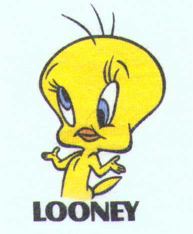 Tweety with text 'looney'