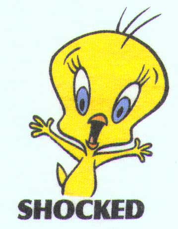 Tweety with text 'shocked